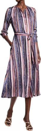 Nic+Zoe Animal Stripe Loren Dress In Indigo Multi
