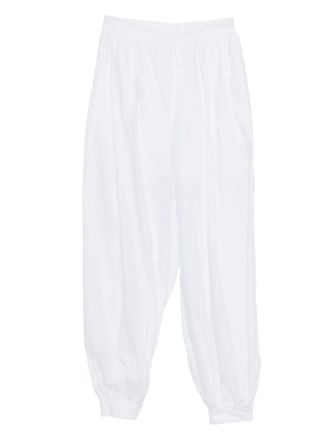 Rotate tapered trousers - women - Organic Cotton/Cotton - 36 - White