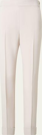 Akris Chris Crepe Tapered-Leg Cuffed Pants