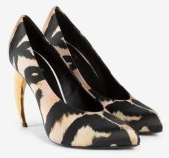 Roberto Cavalli Tiger-Print Saber Tooth Pumps, Brand Size 35 ( US Size 5 )