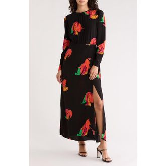Desigual Floral Long Sleeve Dress in Black at Nordstrom Rack, Size Small