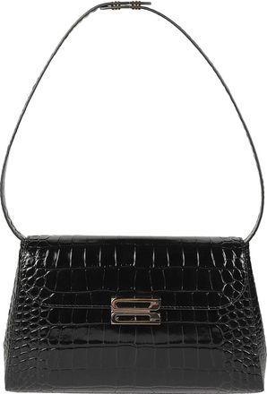 Victoria Beckham Dorian Trapeze Black Calfskin Shoulder Bag