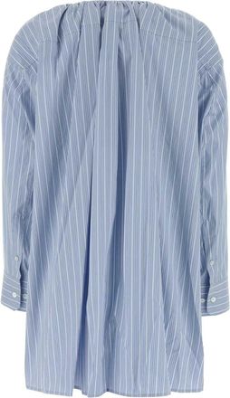 Alexander Wang Womens Striped Cotton Poplin Shirt Dress Blue