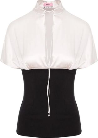 Manur&iacute; Top Daisy a maniche corte - Nero