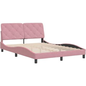vidaXL Estructura De Cama Sin Colch&oacute;n Terciopelo Rosa 140x200 Cm Vidaxl
