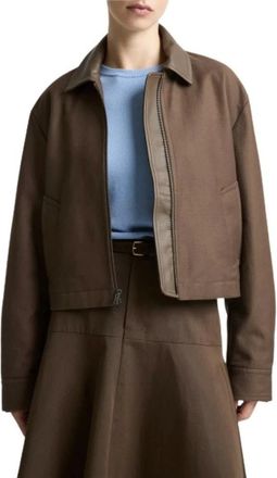 Vince Light Jackets, female, Brown, Size: S Casual Cotton Twill Jacket