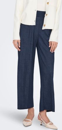 Jacqueline de Yong Jerseyhose JDY JDYBIRDIE GEGGO LONG PANT JRS, Damen, Gr. XL, L&auml;nge 30, schwarz iris detail:melange, Jersey, Obermaterial: 53% Viskose, 47% Nylon, meli