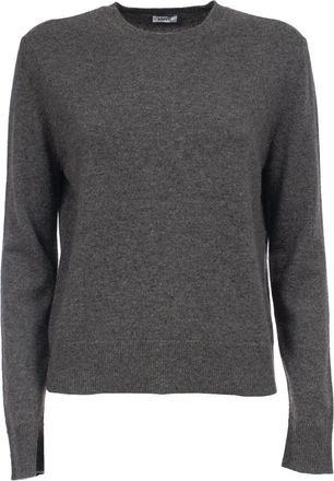Aspesi Pure Cashmere Ribgebreide Trui - Dames - Cashmere truien - Grijs - L - Truien & Vesten