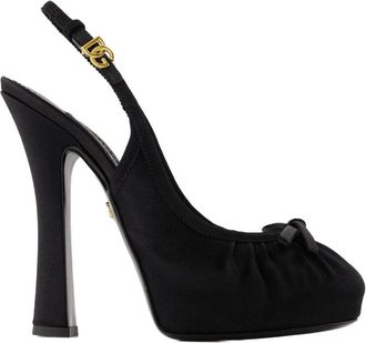 Dolce & Gabbana Womens Satin Silk Slingback Pump Black
