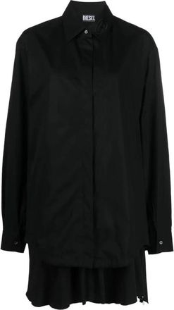 Diesel Casual Lange Mouw Zwart Katoenen Shirt - Dames - Overhemden - Zwart - XS - Katoen - Overhemden