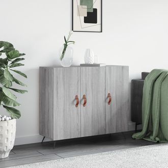 vidaXL Vidaxl - Aparador De Madera De Ingenier&iacute;a Gris Sonoma 90x34x80 Cm