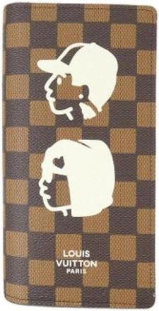 Louis Vuitton Pre-owned Damier Long Wallet (bi-fold) - Dames - Vintage Accessoires - Bruin - ONE Size - Leer - Vintage