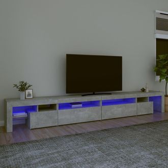 Berkfield Home TV Cabinet with LED Lights Concrete Grey 290x36.5x40 cm