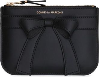 Comme Des Gar&ccedil;ons Black Solid Logo Wallet