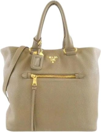 Prada Pre-owned Handbags, female, Brown, Size: ONE SIZE Pre-owned Vit.daino Shoulder Bag