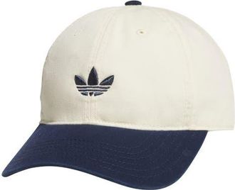 adidas Relaxed Trefoil Adjustable Baseball Cap in Warm Vanilla Yellow/Indigo at Nordstrom