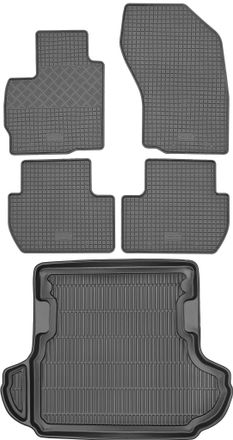 OEM Juego De Alfombrillas De Goma Para Coche Y Alfombrilla Para Maletero Para Mitsubishi Outlander Ii Suv (2007-2012)