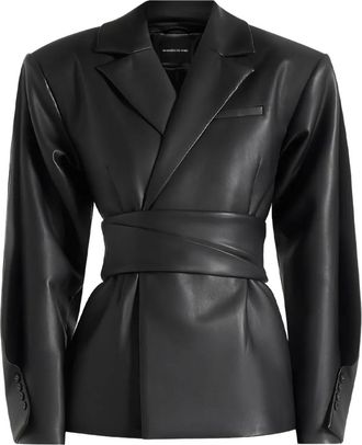 Mani&egrave;re De Voir Blazer Marie con cintura e maniche attorcigliate - Nero