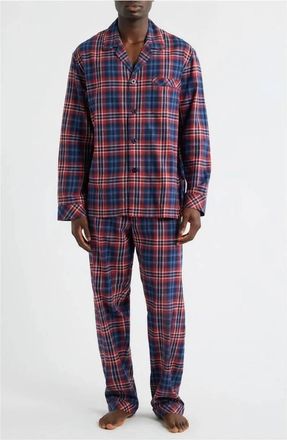 Majestic International Mens Time Out Flannel Pajama In Navy-Red