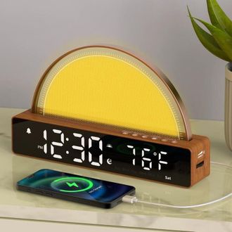 OEM Despertador, L&aacute;mpara De Noche, L&aacute;mpara De Mesa Regulable Con 10 Sonidos Para Ayudarte A Dormir, Funci&oacute;n De Repetici&oacute;n, Temporizador, Indicador De Temp