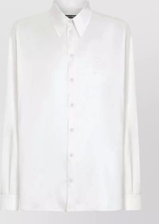 Dolce & Gabbana silk shirt point collar long sleeves pleated