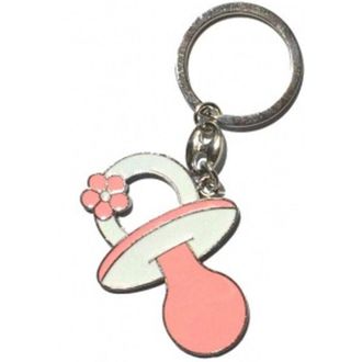 Trade Shop Trade Shop - 12 Portachiavi Bomboniere Para Battesimo Nascita Ciuccio En Rosa Bambina