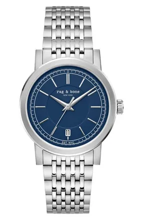 Rag & Bone Reign Bracelet Watch, 39mm in Silver-Tone/blue at Nordstrom