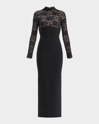 H&eacute;rve L&eacute;ger The Maisie Lace Bandage Gown