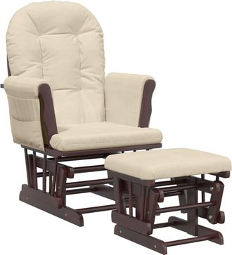 vidaXL Sill&oacute;n De Lactancia Con Taburete Tela Blanco Crema Vidaxl