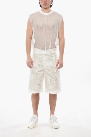 Givenchy Shorts in Cotone con Ricamo All-Over Givenchy