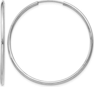 Diamond2Deal 14k Gold 1.50mm Polished Round Hoop Earrings 35 mm