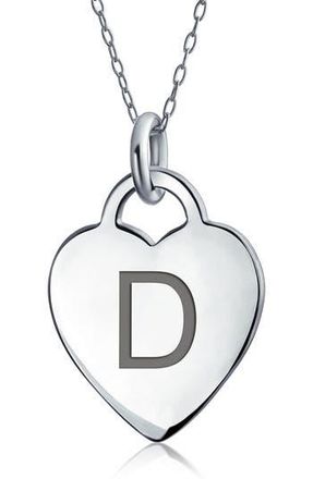 Bling Jewelry Stelring Silver Initial Pendant Necklace - A-Z Available in Silver D at Nordstrom Rack