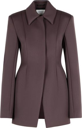 Sportmax Sportmax bacio strakke jas in koffie maagdelijke wolmix