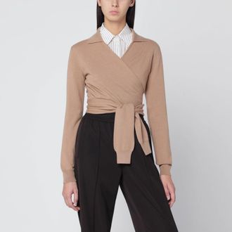 Dolce & Gabbana Beige wrap cardigan in cashmere