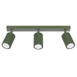 Wonderlamp L&aacute;mpara de techo con 3 focos en relieve verde orientables