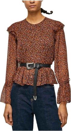 Pepe Jeans London Blouses - Dames - Blouses - Oranje - S - Overhemden