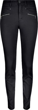 2-Biz Zwarte Rany Broek met Ritszakken - Dames - Skinny broeken - Zwart - XL - Katoen - Broeken
