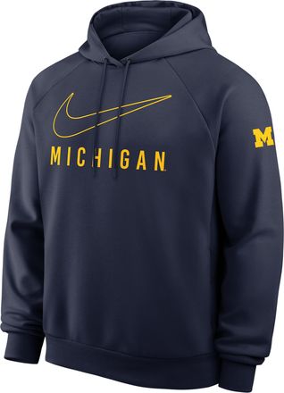 Nike Michigan Premium Performance Nike Mens Dri-FIT College Pullover Hoodie in Blue | 03EJ41SMWN-0SF
