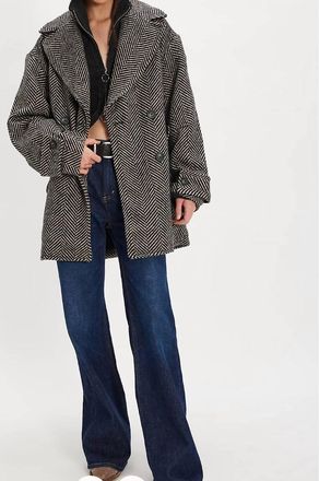 Free People Ari Wool Peacoat In Black