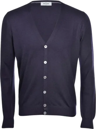 Gran Sasso Cardigan con scollo a V - - Knitwear - Uomo - Blu - L