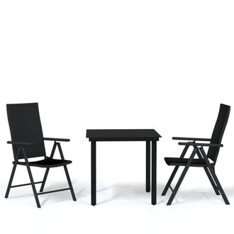 Berkfield Home 3 Piece Garden Dining Set Black