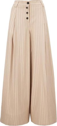 Paul Smith Broeken, Dames, Beige, M, Wijde broek