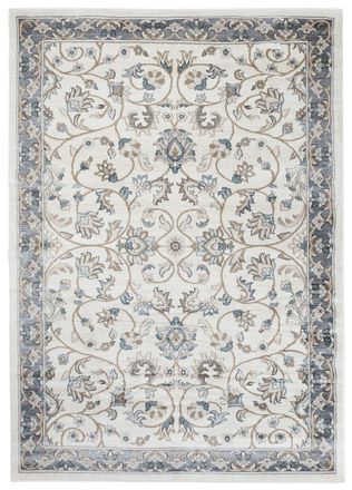 Tapiso Alfombra de sal&oacute;n vintage gris azul marr&oacute;n flores 200x300