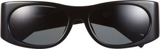Jacquemus The Pilota Sunglasses in Black/Light Gold/Grey at Nordstrom