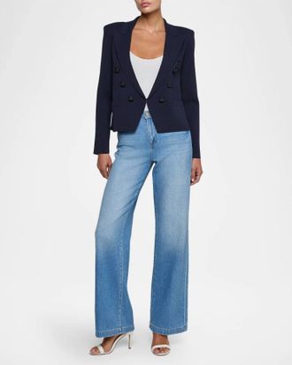 L'agence Mercer Knit Blazer In Midnight