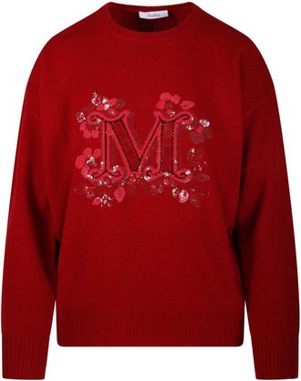 Max Mara Logo Embellished Crewneck Jumper