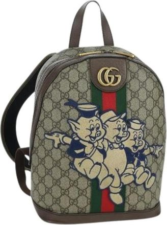 Gucci Pre-owned Backpacks, female, Multicolor, Size: ONE SIZE Pre-owned Vintage Canvas Backpack