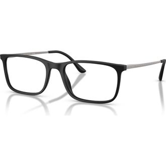 Giorgio Armani 57mm Rectangle optical glasses in Black at Nordstrom