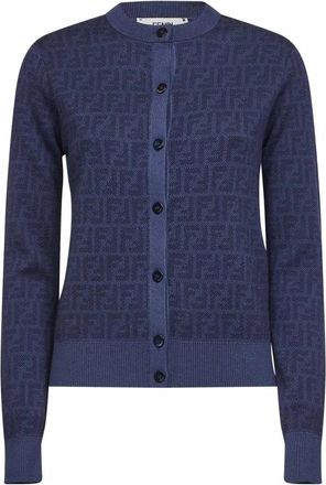 Fendi Cardigans, female, Blue, S, Cardigan