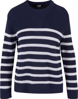Urban Classics Dames/Dames Gestreepte Geribde Trui (Marine / Wit)